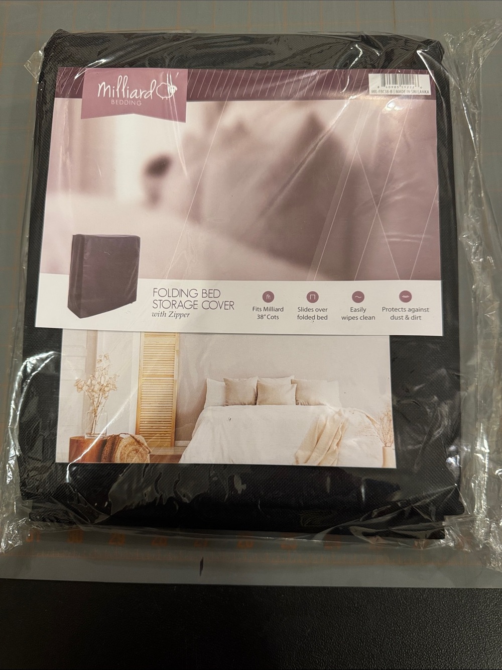 Black Folding Bed Storage Cover with Zipper